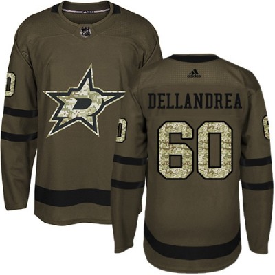 Adidas Dallas Stars #60 Ty Dellandrea Green Salute to Service Stitched NHL Jersey Men's